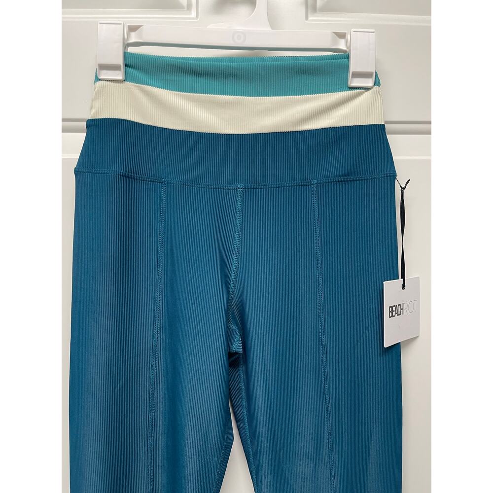 Beach Riot Amalfi pants legging crystal coast blue colorblock size medium NWT - Picture 3 of 6